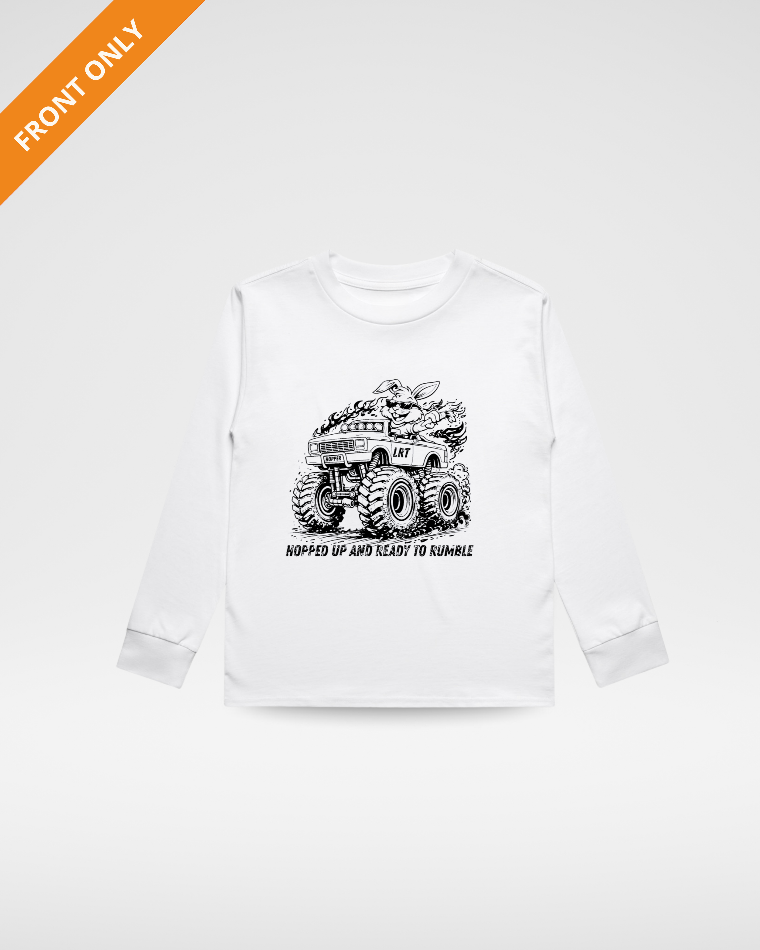 THE EGGSLAYER TEE -  WHITE LONG SLEEVE (FRONT ONLY)