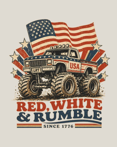 [PREORDER] RED WHITE AND RUMBLE TEE - VINTAGE CREAM